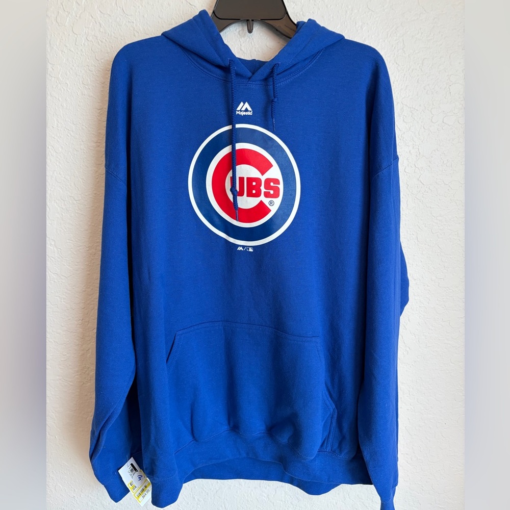 NWT Chicago Cubs Majestic Blue Pullover Hoodie - Men’s XL